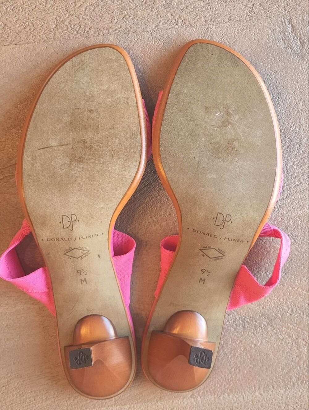DONALD J. PLINER Heels Strappy Sandals Sz. 9.5 M Pink Designer Worn Once - Picture 6 of 8